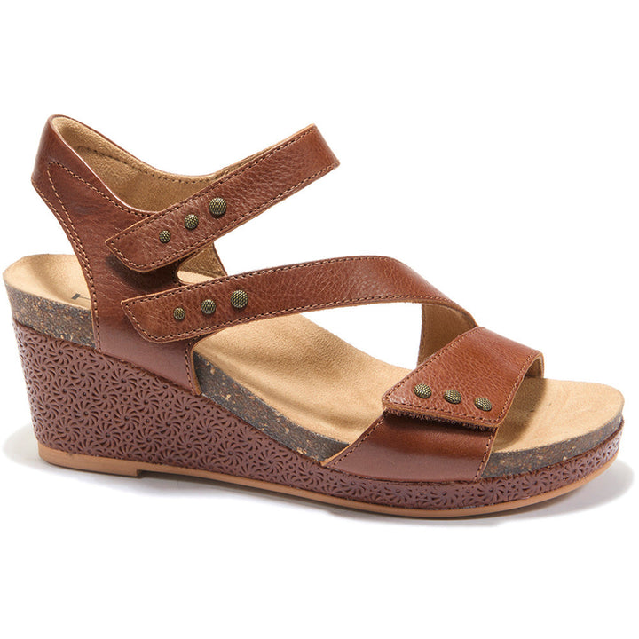 Quarter view Women's Halsa Footwear style name Giselle in color Cognac. Sku: SE04903-02