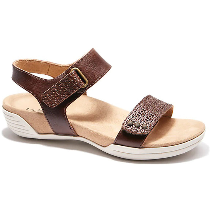 Quarter view Women's Halsa Footwear style name Dominica in color Dark Brown. Sku: SEH02526-24