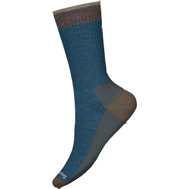 Quarter turn view Women's Smartwool Sock style name Everyday Rollinsville Crew in color Taupe. Sku: SW001889236