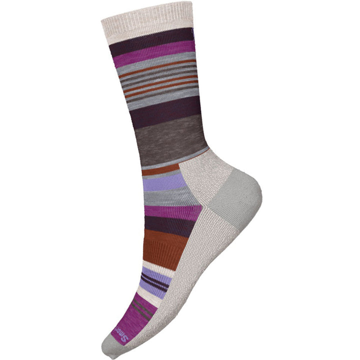 Quarter turn view Women's Smartwool Sock style name Everyday Joviansphere Crew in color Meadow Mauve. Sku: SW001991A22