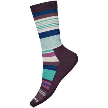 Quarter view Women's Smartwool Sock style name Everyday Joviansphere Crew in color Purple Iris. Sku: SW001991L90