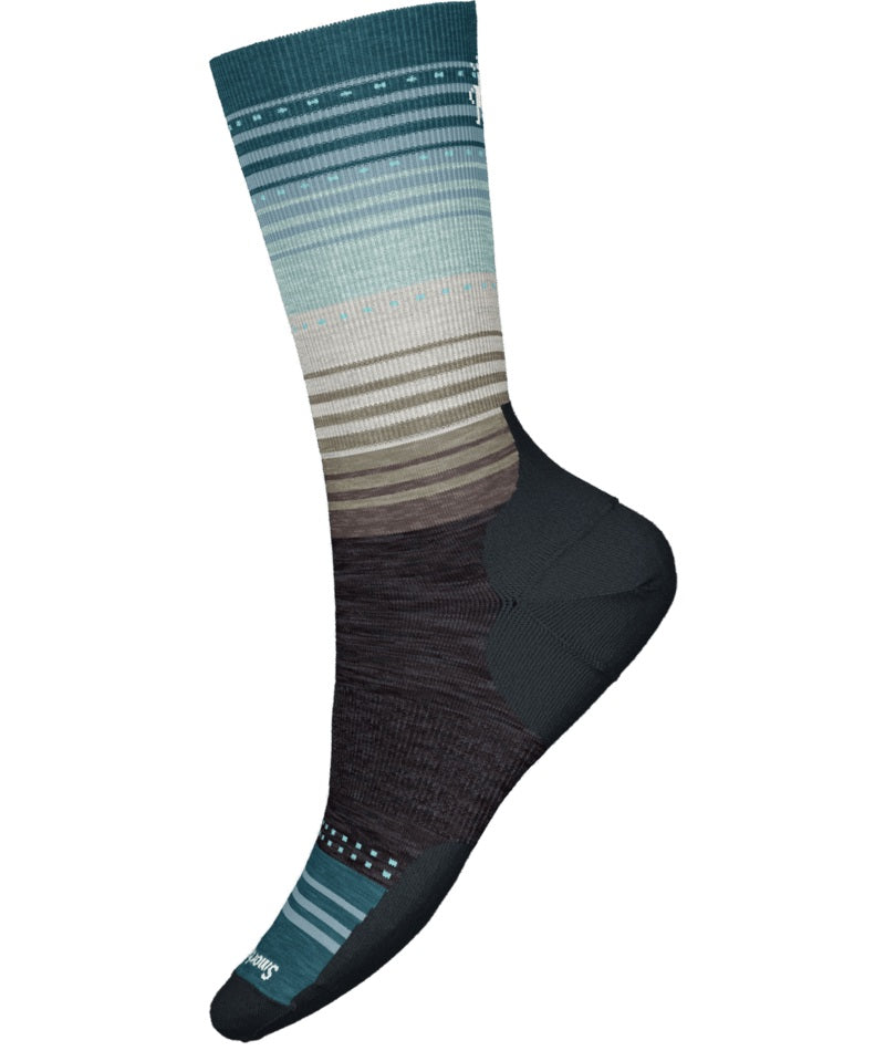 Women's Smartwool Socks style name Stitch Stripe Crew in color Charcoal/ash. Sku: SW001999Q56