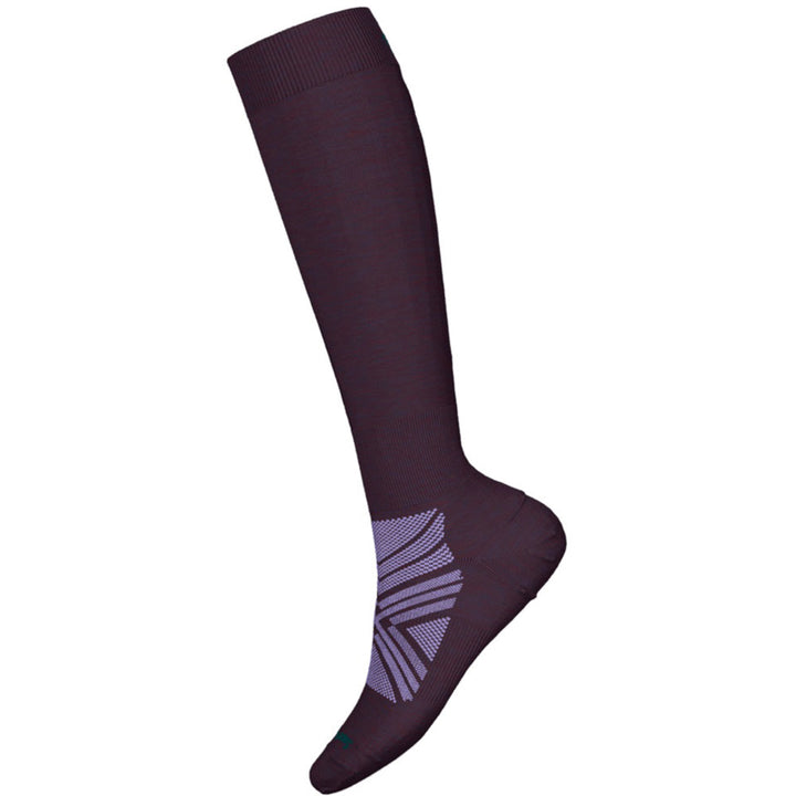 Quarter turn view Women's Smartwool Sock style name Ski Zero Cushion X Stretch in color Purple Iris. Sku: SW002163L90