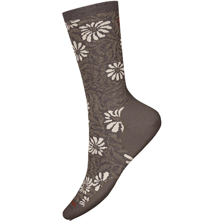 Quarter turn Women's Smartwool Sock style name Everyday Floral Crew in color Taupe. Sku: SW002678236