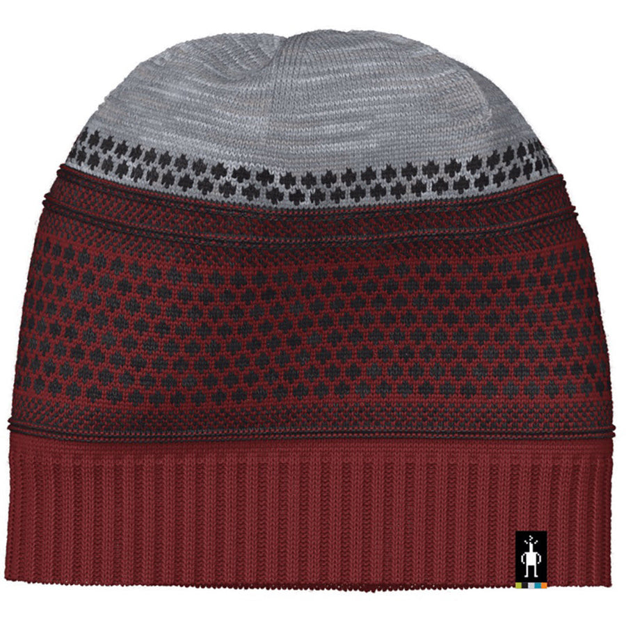 Quarter turn view Women's Smartwool Hats style name Popcorn Cable Beanie in color Currant. Sku: SW011469N69