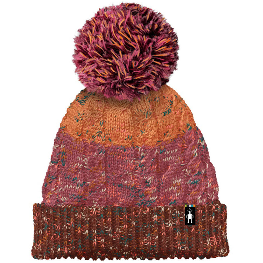 Quarter turn view Women's Smartwool Hats style name Isto Retro Beanie in color Pecan Brown. Sku: SW011500L87