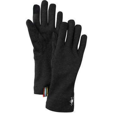 Quarter view Unisex Smartwool Apparel style name Thermal Merino Glove in color Charcoal Heather. Sku: SW018132010