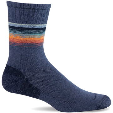 Quarter turn view Men's Sockwell Sock style name Plantar Cush Crew II in color Denim    . Sku: SW110M-650