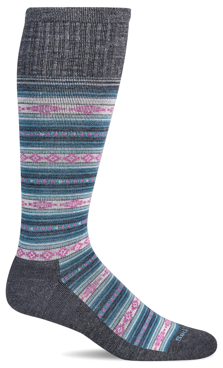 Women's Sockwell Socks style name Southwest Stripe in color Charcoal. Sku: SW192W-850