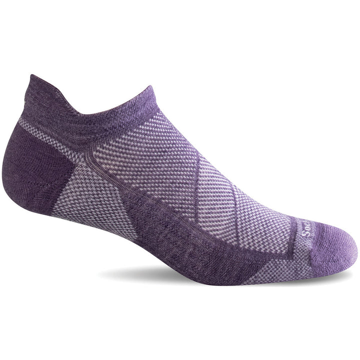 Quarter turn view Women's Sockwell Sock style name Elevate Micro in color Plum. Sku: SW83W-350