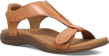 Quarter turn view Women's Taos Footwear style name The Show Wide in color Caramel. Sku: TSH-14039CARAW