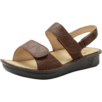 Quarter view Women's Alegria Footwear style name Verona in color Basketry Coffee. Sku: VER-6121