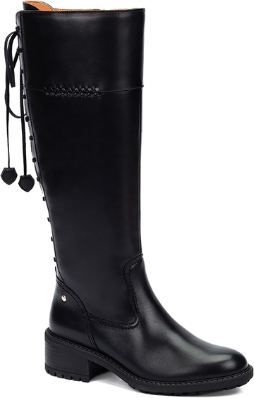 Quarter turn view Women's Pikolinos Footwear style name Medina 9782 in color BLACK. Sku: W0D-9782BLK