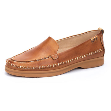 Quarter view Women's Pikolinos Footwear style name Gandia 3802 in color Brandy. Sku: W2Y-3802BRA