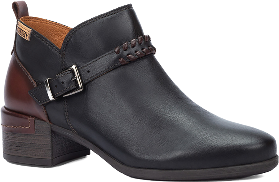 Quarter turn view Women's Pikolinos Footwear style name Malaga 7536C1 in color BLACK. Sku: W6W-7536C1BLK