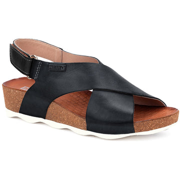 Quarter view Women's Pikolinos Footwear style name Mahon 0914 in color Black. Sku: W9E-0912BLK