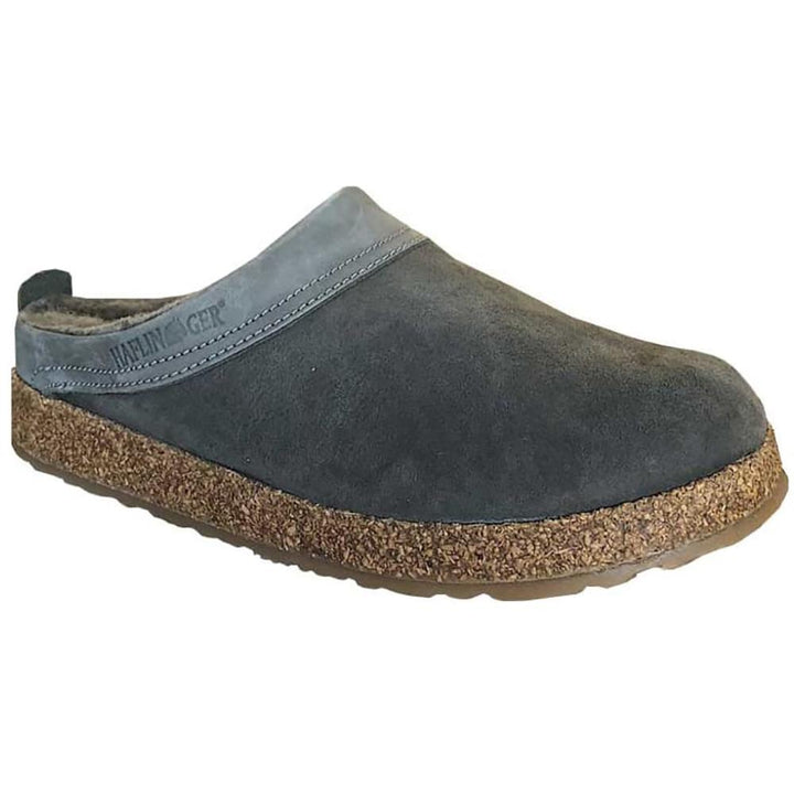 Quarter view Women's Haflinger Footwear style name Snowbird in color Slate. Sku: WSNOWBIRD-SLATE