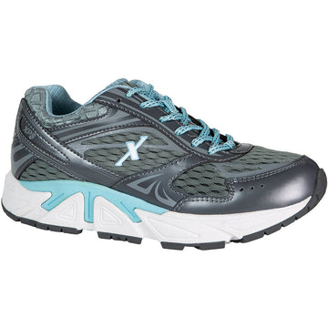 Quarter view Women's Footwear style name Genesis Xps in color Grey/ Mint. SKU: X62415