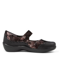 Women's Shoe, Brand Ziera  in  in Black Copper/ Black Mix Leather-Suede shoe image inside view