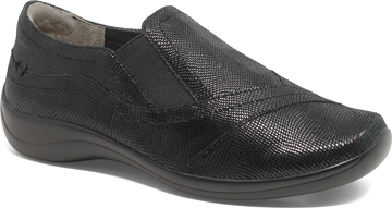 Quarter turn view Women's Ziera Footwear style name Java Xf in color BLK LIZ. Sku: ZR10032AEYCH