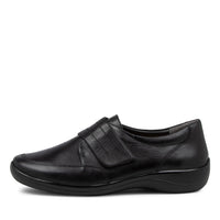 Women's Shoe, Brand Ziera  in  in Black Leather shoe image outside view