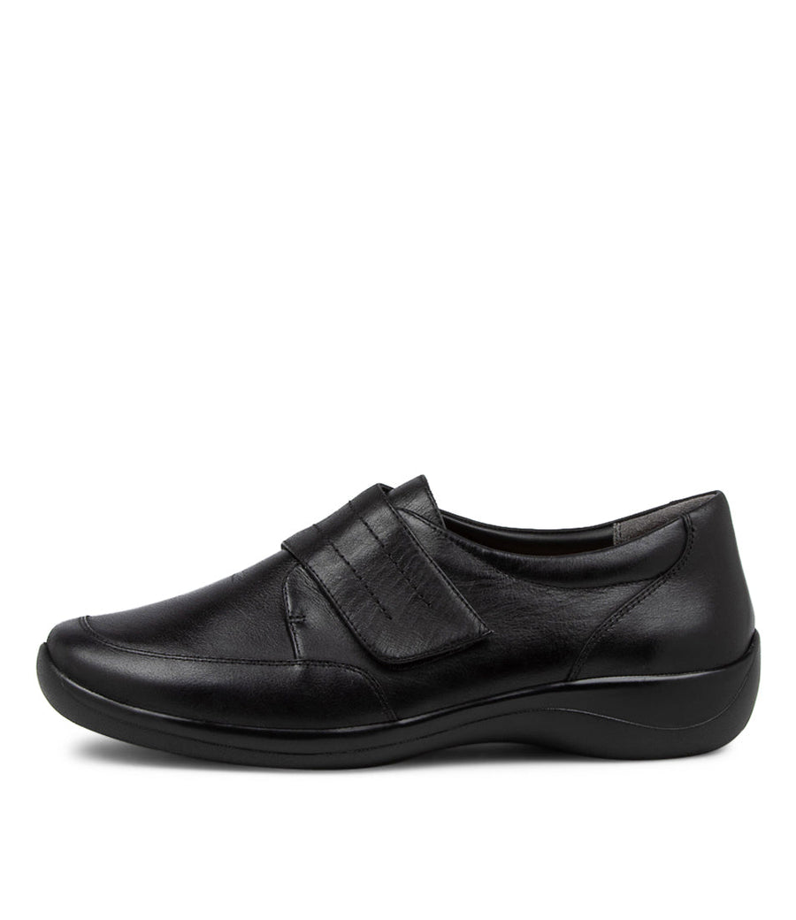 Women's Shoe, Brand Ziera  in  in Black Leather shoe image outside view