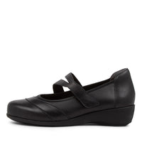 Women's Shoe, Brand Ziera  in  in Black Leather shoe image outside view