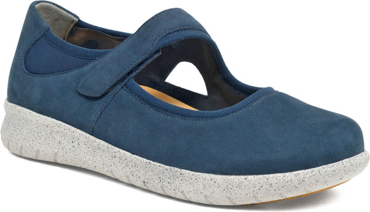 Quarter turn view Women's Ziera Footwear style name Silvani Xf in color NAVY NB. Sku: ZR10687DDHAG