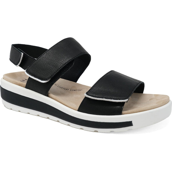 Quarter view Women's Ziera Footwear style name Garlin-W in color Black-White. Sku: ZR10792BCZLE