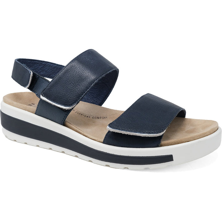 Quarter view Women's Ziera Footwear style name Garlin-W in color Navy-White Sole. Sku: ZR10792DEDLE