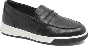 Quarter turn view Women's Ziera Footwear style name Aindrea Xf in color BLACK LTHR. Sku: ZR11106BLALE