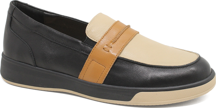 Quarter turn view Women's Ziera Footwear style name Aindrea Xf in color BLK CAM MU. Sku: ZR11106C7GLE