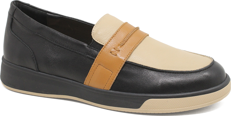 Quarter turn view Women's Ziera Footwear style name Aindrea Xf in color BLK CAM MU. Sku: ZR11106C7GLE