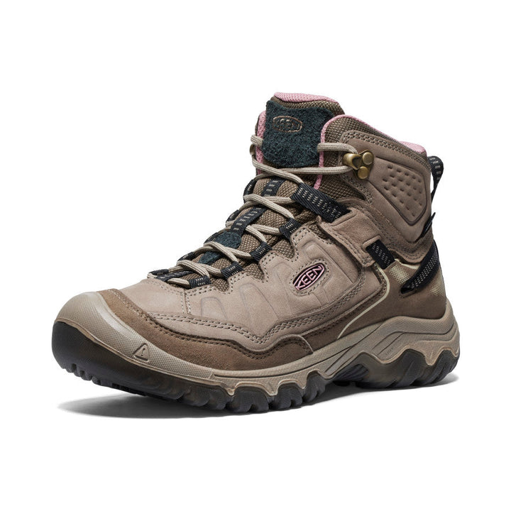 Women's KEEN Targhee IV Mid Waterproof Wide in Brindle/ Nostalgia Rose. Sku: 1029017
