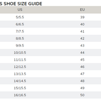 Ecco's men's US to EURO chart