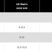 Feetures size chart