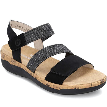 Quarter turn Women's Remonte Footwear style name Jocelyn 61 in color Schwarz/ Black. Sku: R6861-02