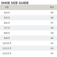 Ecco's women's US to EURO chart