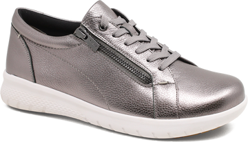 Quarter turn view Women's Ziera Footwear style name Solar Xf in color PEWTER TUM. Sku: ZR10058ML4DL