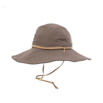 Quarter view Women's Pistil Apparel style name Mina Sun Hat in color Brown. Sku: 0167-BROWN