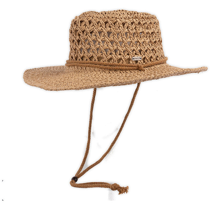 Quarter view Women's Pistil Apparel style name Kenzie Straw Hat in color Golden. Sku: 0321-GOLDEN