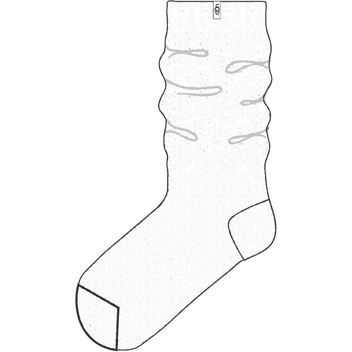 Quarter view SOCKS UGG Sock style name Rib Knit Slouchy Crew Sock in color White. Sku: 1014832-WHT