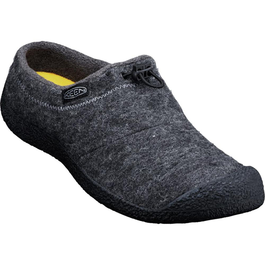 Quarter view Men's Keen Footwear style name Howser III Slide in color Charcoal Grey Felt/ Black. Sku: 1025550