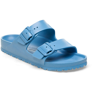 Quarter view Men's Birkenstock Footwear style name Arizona Eva Regular in color Elemental Blue. Sku: 1027275