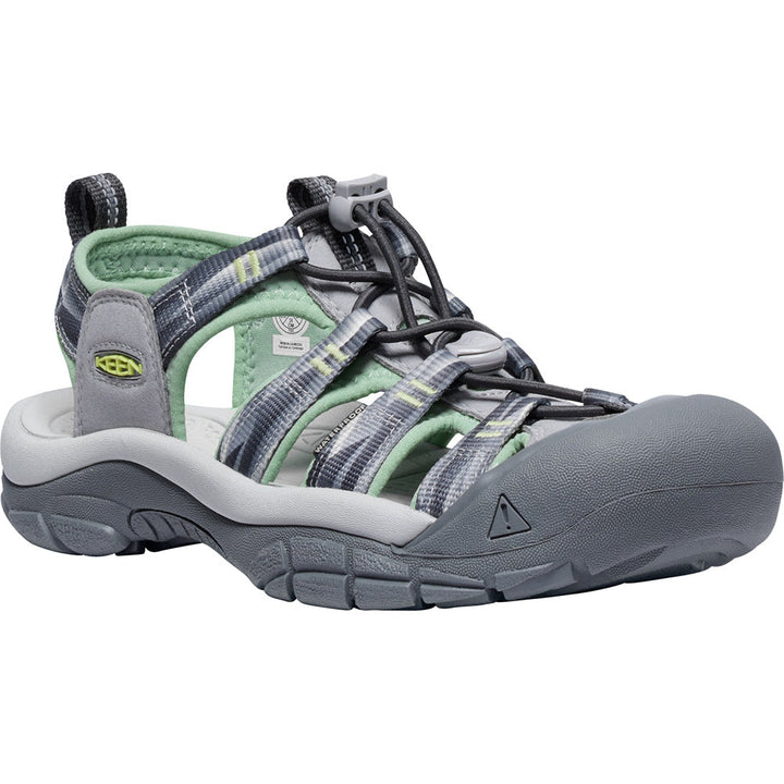 Quarter view Women's Keen Footwear style name Newport H2 in color Alloy/Prism. Sku: 1028809