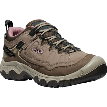 Quarter view Women's Keen Footwear style name Targhee Iv Waterproof in color Brindle. Sku: 1028993