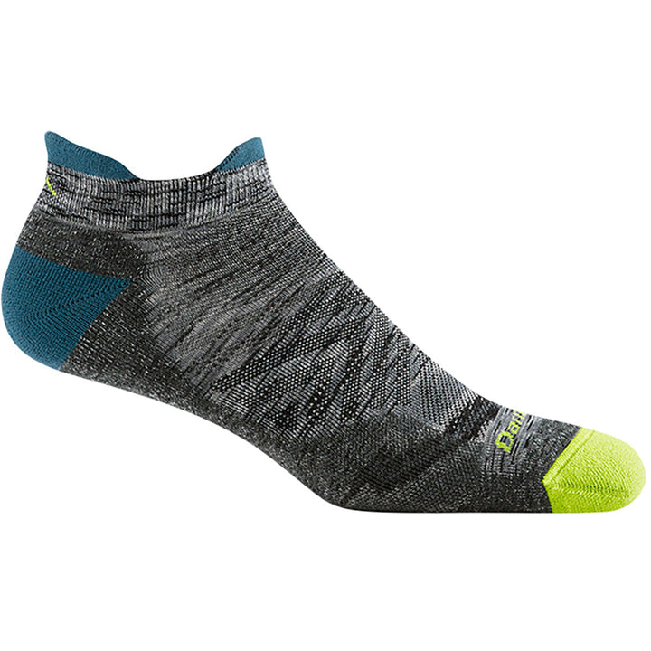 Quarter view Men's Darn Tough Sock style name Run No Show Tab Ultra Light Cushion in color Comet. Sku: 1039-COMET