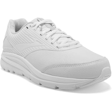 Quarter view Women's Brooks Footwear style name Addiction Walker 2 Wide color White. Sku: 120307-1D142