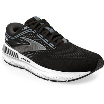 Quarter view Women's Brooks Footwear style name Ariel Gts 23 Extra Wide in color Black/ Grey/ White. Sku: 120390-2E090