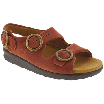 Quarter view Women's SAS Footwear style name Relaxed in color Rust. Sku: 1760-032